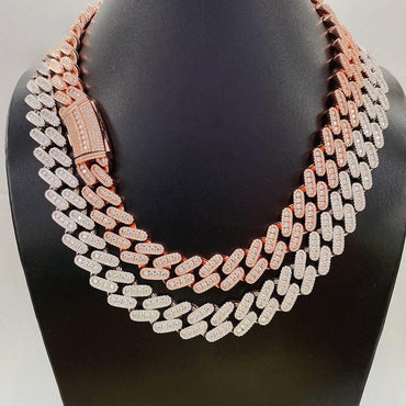 13mm Moissanite Cuban Link Necklace | S925 Silver Iced Out Hip Hop Chain - CaratixJewelry