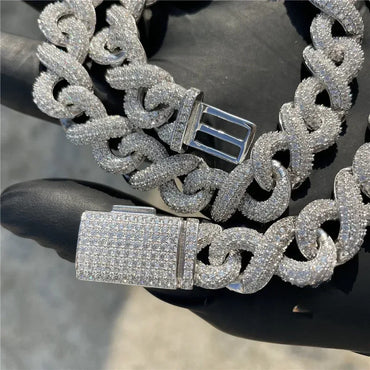 13mm Moissanite Cuban Link | S925 Silver Men’s Iced Out Hip Hop Chain - CaratixJewelry
