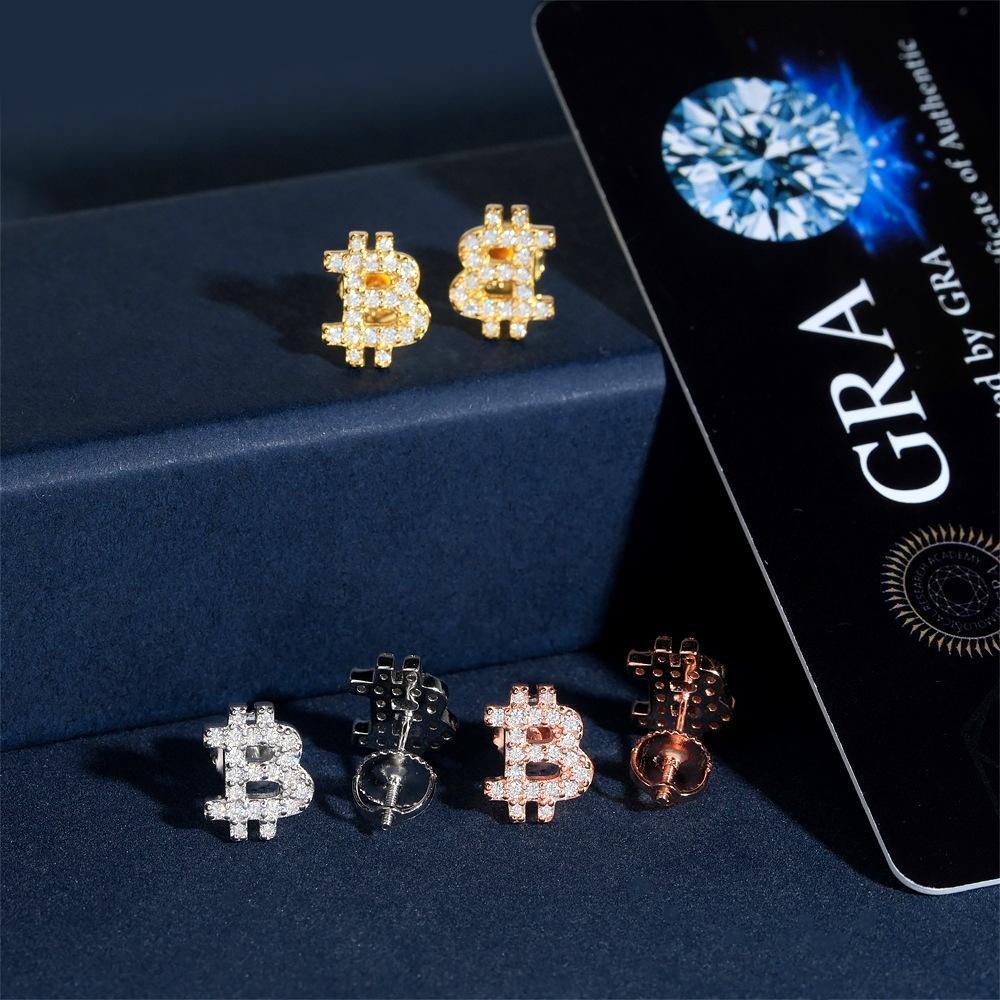 S925 Silver Coin Style Moissanite Hip Hop Hoop Earrings - CaratixJewelry