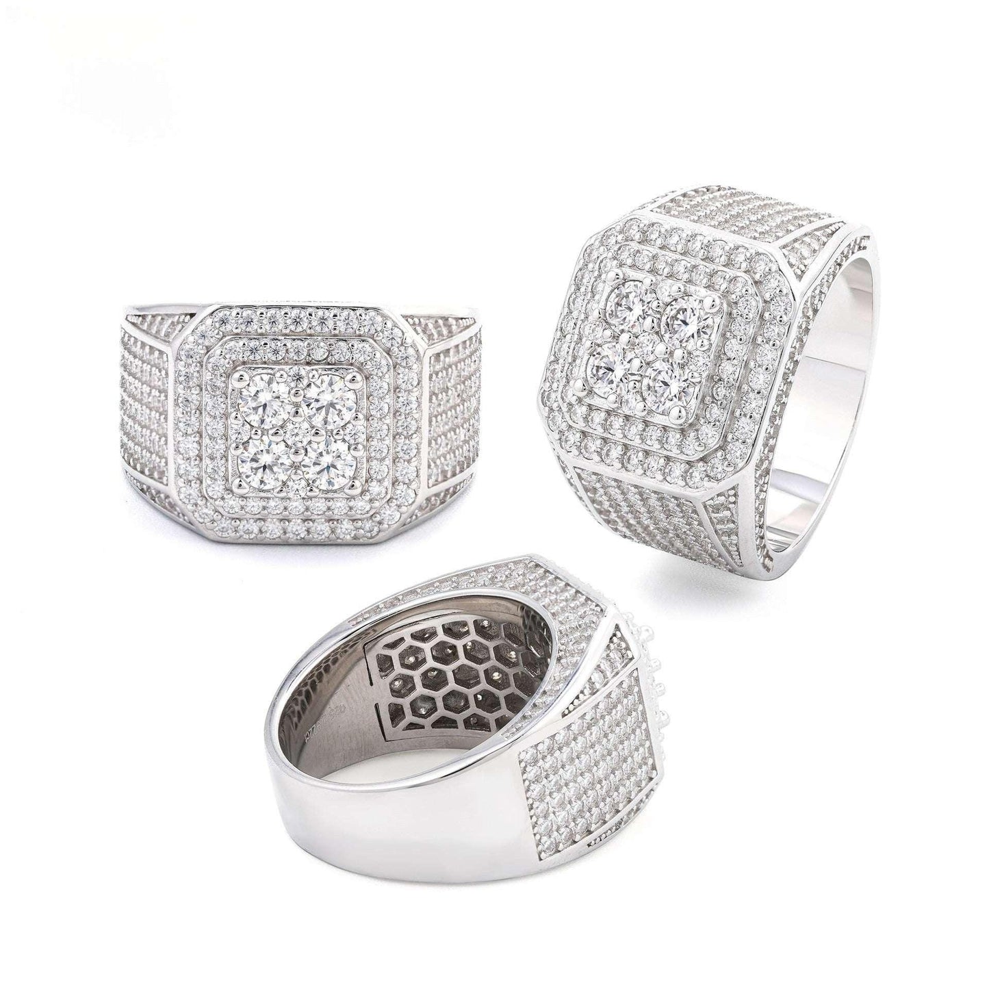 Men’s Moissanite Hip Hop Ring | S925 Silver Iced Out Rapper Fashion Jewelry - CaratixJewelry