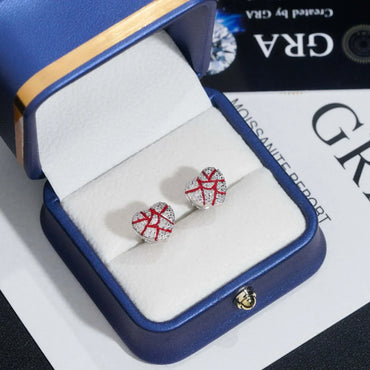 925 Silver Heart Design VVS Moissanite Inspired Stud Earrings - CaratixJewelry