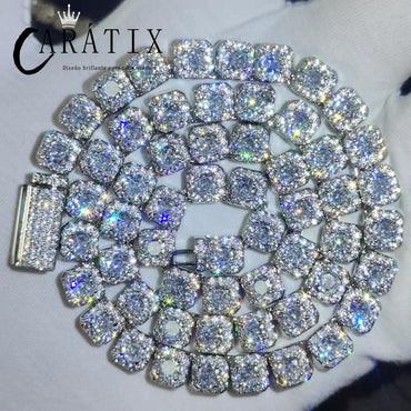 CARÁTIX - 7mm Tennis Chain Long Clasp Necklace Bling Zircon Cluster Choker For Women Valentine's Day Gift for Men & Girls & Boys Mothers' Day Gift #Springtok