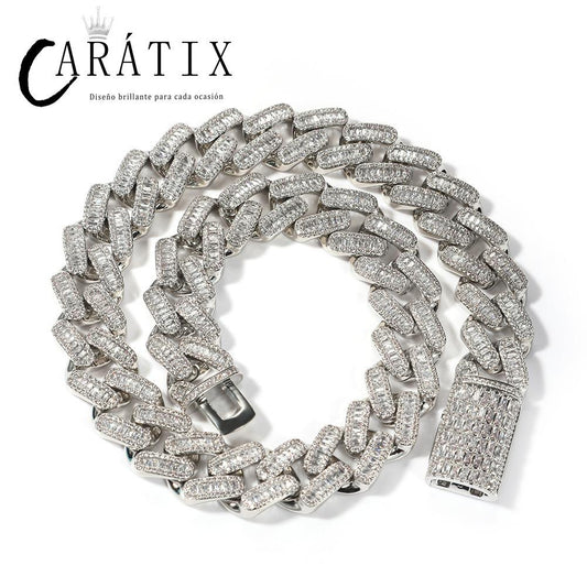 CARÁTIX – 20mm Big Heavy Square Cuban Miami Link Chain Necklace | 3A+ CZ Bling Iced Hip Hop Jewelry for Men
