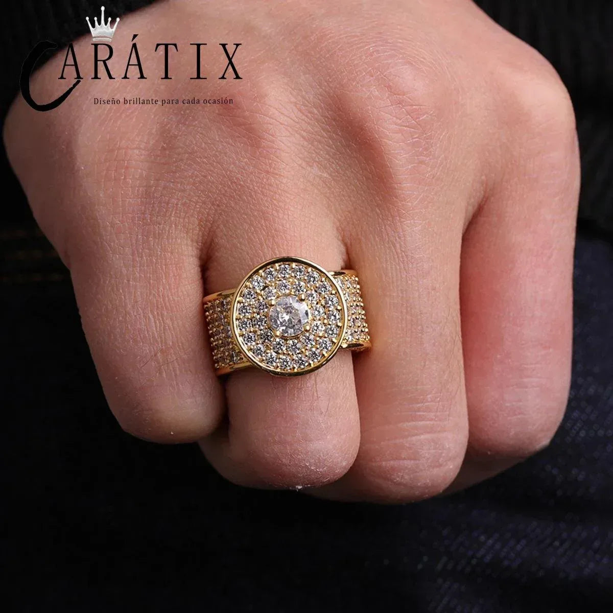 CARÁTIX Big Hip Hop Wedding Ring | Real Electroplated High Quality Jewelry for Men - CaratixJewelry