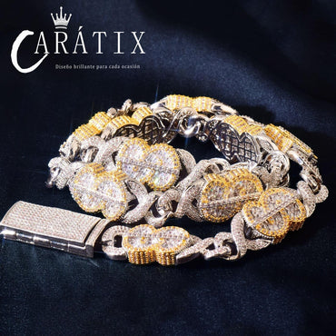 CARÁTIX Infinite Golden Chain Necklace – Iced Out Hip Hop Chino Link Jewelry for Men | Versatile Multi-Size Design