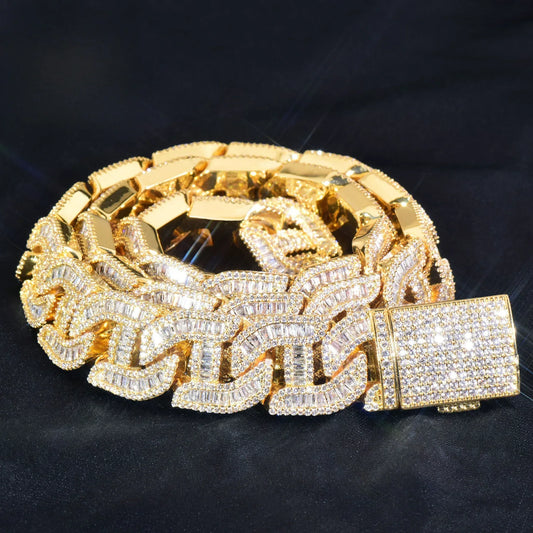 16mm Iced Out Irregular Cuban Chain Zircon Necklace - CaratixJewelry