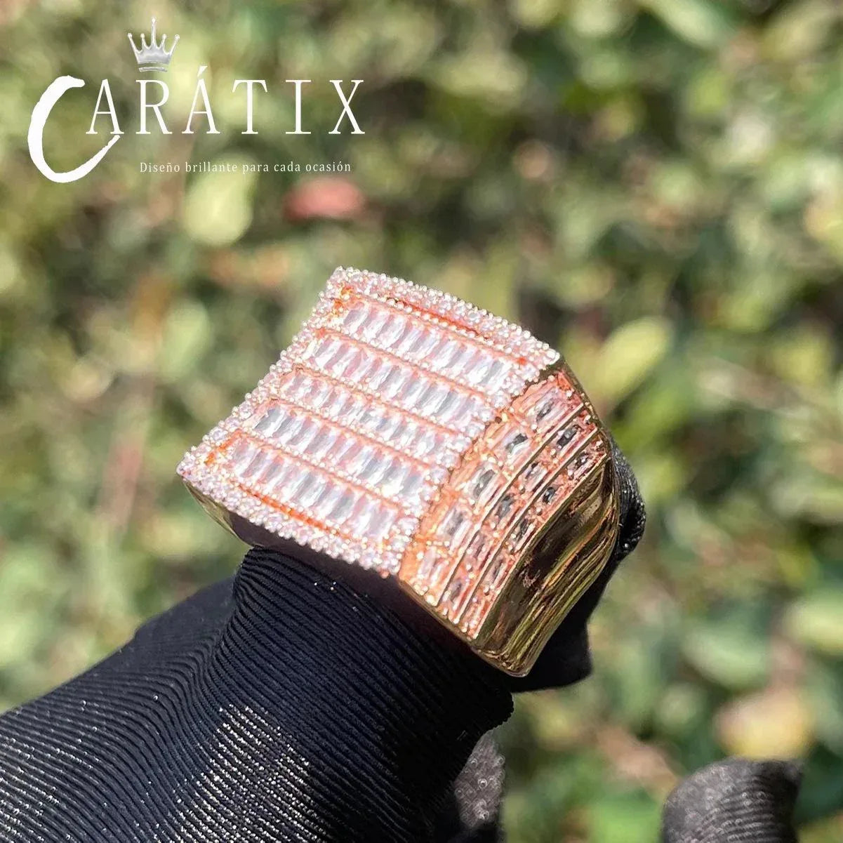 CARÁTIX Ladder Square Ring | Real Electroplated High Quality Hip Hop Jewelry for Men - CaratixJewelry