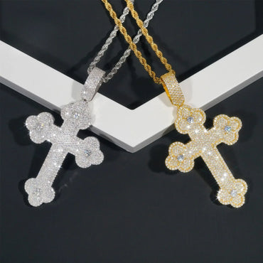 Fully Iced D Color Moissanite Cross Pendant – Luxury Sparkling Jewelry - CaratixJewelry