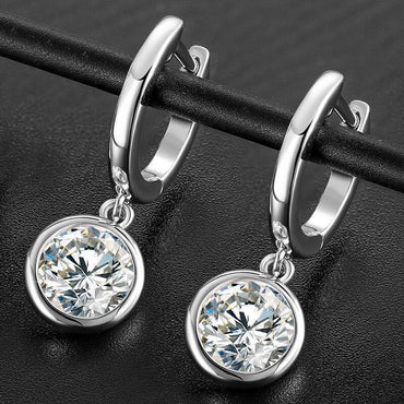 VVS Trendsetter Huggie Drop Earrings – 925 Solid Silver - CaratixJewelry