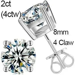 VVS Lab Solid Sterling Silver Arrow Cross Flooded Ice Earrings - CaratixJewelry