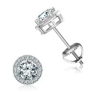 VVS Lab Solid Sterling Silver Arrow Cross Flooded Ice Earrings - CaratixJewelry
