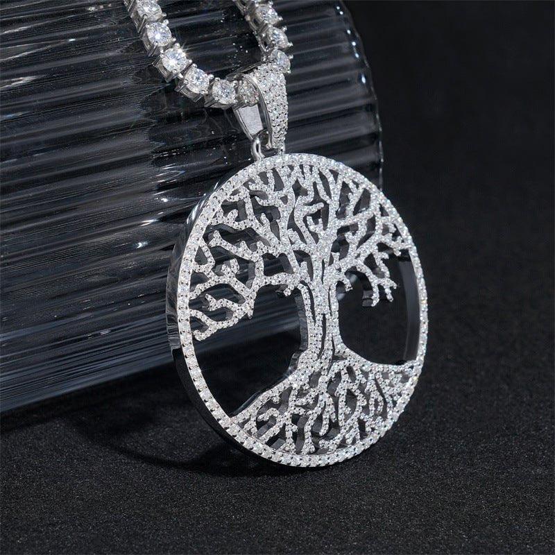 Gold-Plated Iced-Out Moissanite Pendant – 925 Sterling Silver Men’s Hip Hop Streetwear Necklace - CaratixJewelry