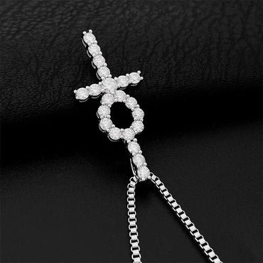 Hip-Hop 925 Silver 3MM Moissanite Cross Pendant Necklace – Trendy Jewelry Accessory - CaratixJewelry
