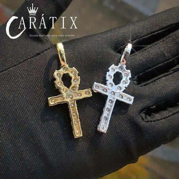 Hip Hop Ankh Cross Pendant Necklace | Moissanite Iced Out Design - CaratixJewelry
