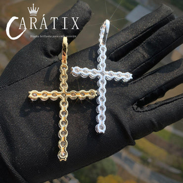Hip Hop Cross Pendant Necklace | Micro Paved CZ Copper Jewelry - CaratixJewelry