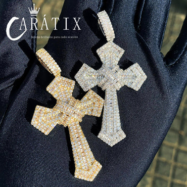 Hip Hop Cross Pendant Necklace | Iced Out Moissanite - CaratixJewelry