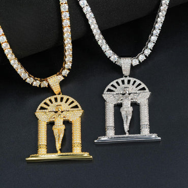 Hip-Hop Fully Iced Moissanite Pendant Necklace – Trendy Street-Style Jewelry, Sparkling S925 Silver Design - CaratixJewelry