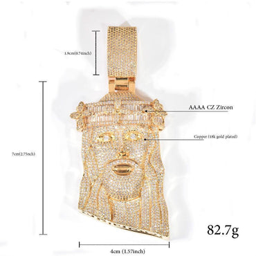 Hip Hop Jesus Clover Pendant Necklace – Iced Out Zircon Cross Design for Men | Trendy Street Style Jewelry - CaratixJewelry