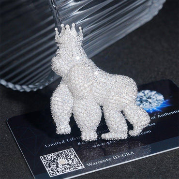 Iced-Out Animal Pendant – Full Pave Moissanite 925 Sterling Silver Men’s Hip Hop Streetwear Necklace - CaratixJewelry