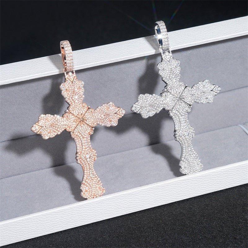 Iced-Out Moissanite Cross Pendant – New 925 Sterling Silver Full Pave Hip Hop Necklace - CaratixJewelry