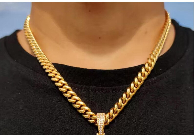 Big Round Shape Custom Photo Pendant Make Memory Picture Hip Hop Necklace Chain For Men Women Solid Back Bling Zircon Jewelry - CaratixJewelry
