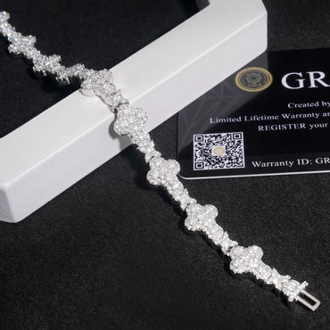 Moissanite Cross Cuban Link Bracelet – S925 Sterling Silver Unisex Hip Hop Fashion Jewelry - CaratixJewelry