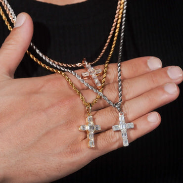 New Cross Pendant – S925 Silver Moissanite, Hip-Hop Style, European & American Fashion, Unisex Necklace - CaratixJewelry