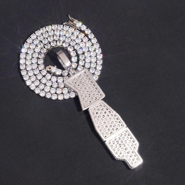New Letter Pendant – S925 Silver Moissanite, Hip-Hop Style Necklace, Trendy Jewelry - CaratixJewelry