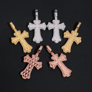 New Personalized Colorful Cross Pendant – S925 Silver Moissanite, Trendy Jewelry - CaratixJewelry