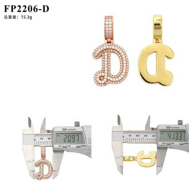 New Personalized Letter Pendant – S925 Silver Moissanite, Hip-Hop Style Jewelry - CaratixJewelry