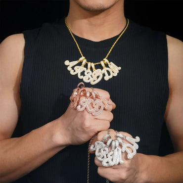 New Personalized Letter Pendant – S925 Silver Moissanite, Hip-Hop Style Jewelry - CaratixJewelry