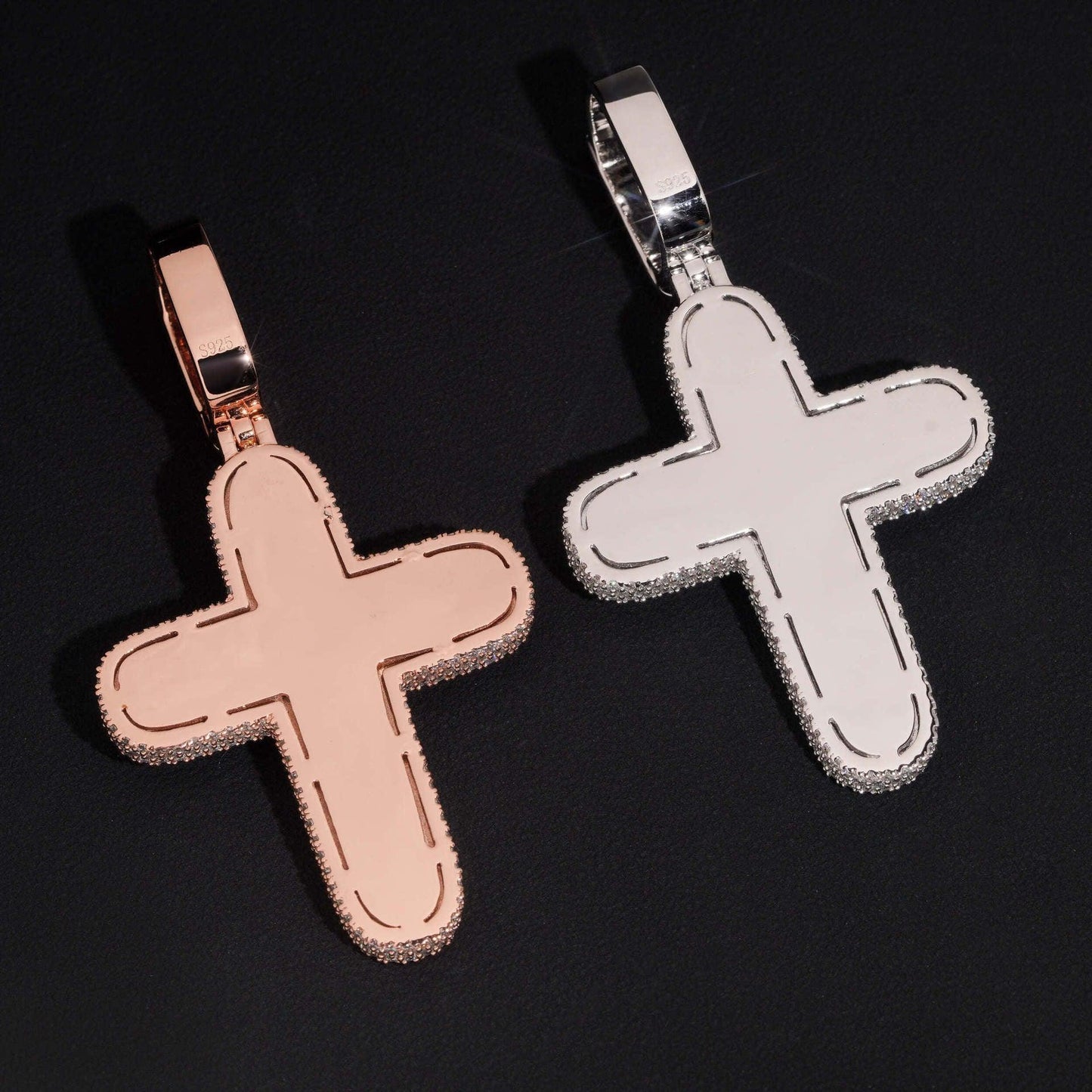 New S925 Silver Colorful Moissanite Cross Pendant – High-Quality Jewelry, Trendy and Elegant Design - CaratixJewelry