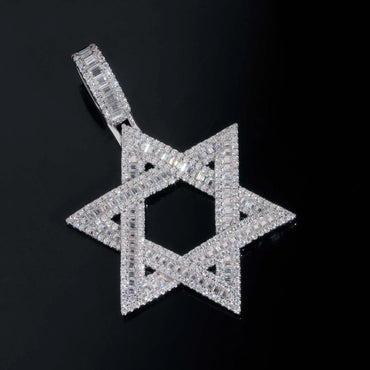 New S925 Silver D Color Moissanite Star Pendant – Hip-Hop Style, Fits Tennis Chain Necklace - CaratixJewelry