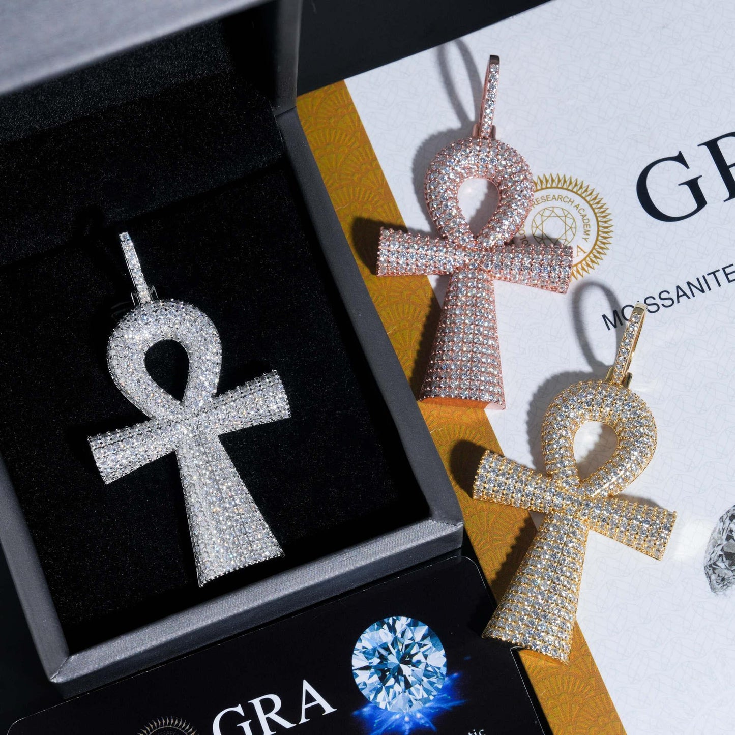 New S925 Silver Moissanite Cross Pendant – Hip-Hop Style, European & American Fashion Jewelry - CaratixJewelry