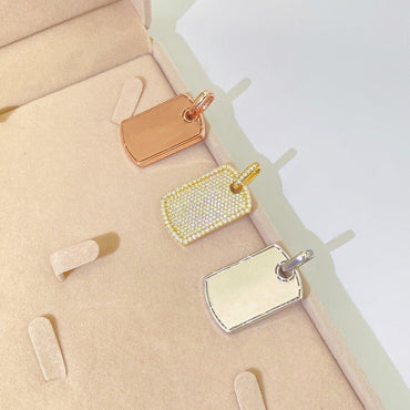 New S925 Silver Moissanite Rectangular Pendant Necklace – Sparkling, High-Quality Jewelry - CaratixJewelry