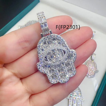 New Unisex Hand Hip-Hop Pendant – S925 Silver Moissanite Jewelry - CaratixJewelry