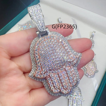 New Unisex Hand Hip-Hop Pendant – S925 Silver Moissanite Jewelry - CaratixJewelry