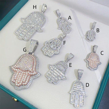 New Unisex Hand Hip-Hop Pendant – S925 Silver Moissanite Jewelry - CaratixJewelry