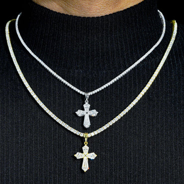 New Unisex Hip-Hop Cross Pendant – S925 Silver Moissanite Necklace - CaratixJewelry