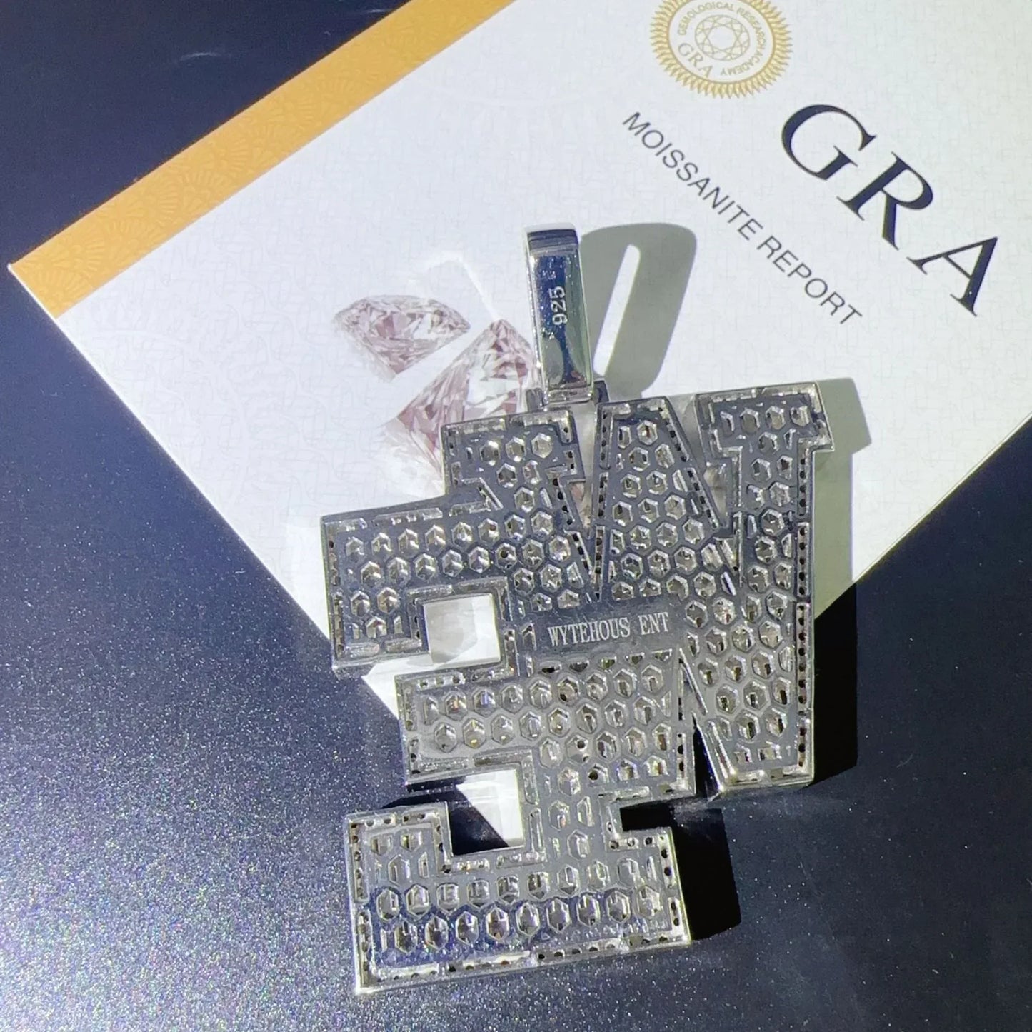 Personalized Hip Hop Letter Pendant – 925 Sterling Silver Moissanite Customized Initial Jewelry - CaratixJewelry