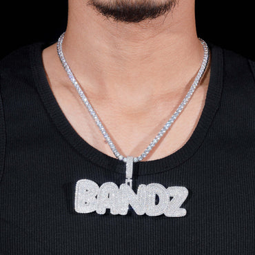 Personalized Letter Pendant – S925 Silver Moissanite, Fits 10MM Tennis Chain Necklace - CaratixJewelry