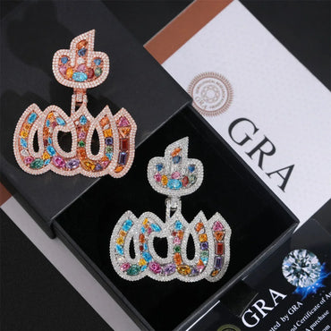 S925 Silver Full Moissanite & Colored s Pendant – Hip-Hop Street Dance Style, Men’s Trendy Jewelry - CaratixJewelry