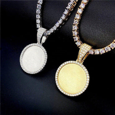 S925 Silver Moissanite Custom Photo Pendant – Hip-Hop Jewelry Picture Frame Necklace - CaratixJewelry
