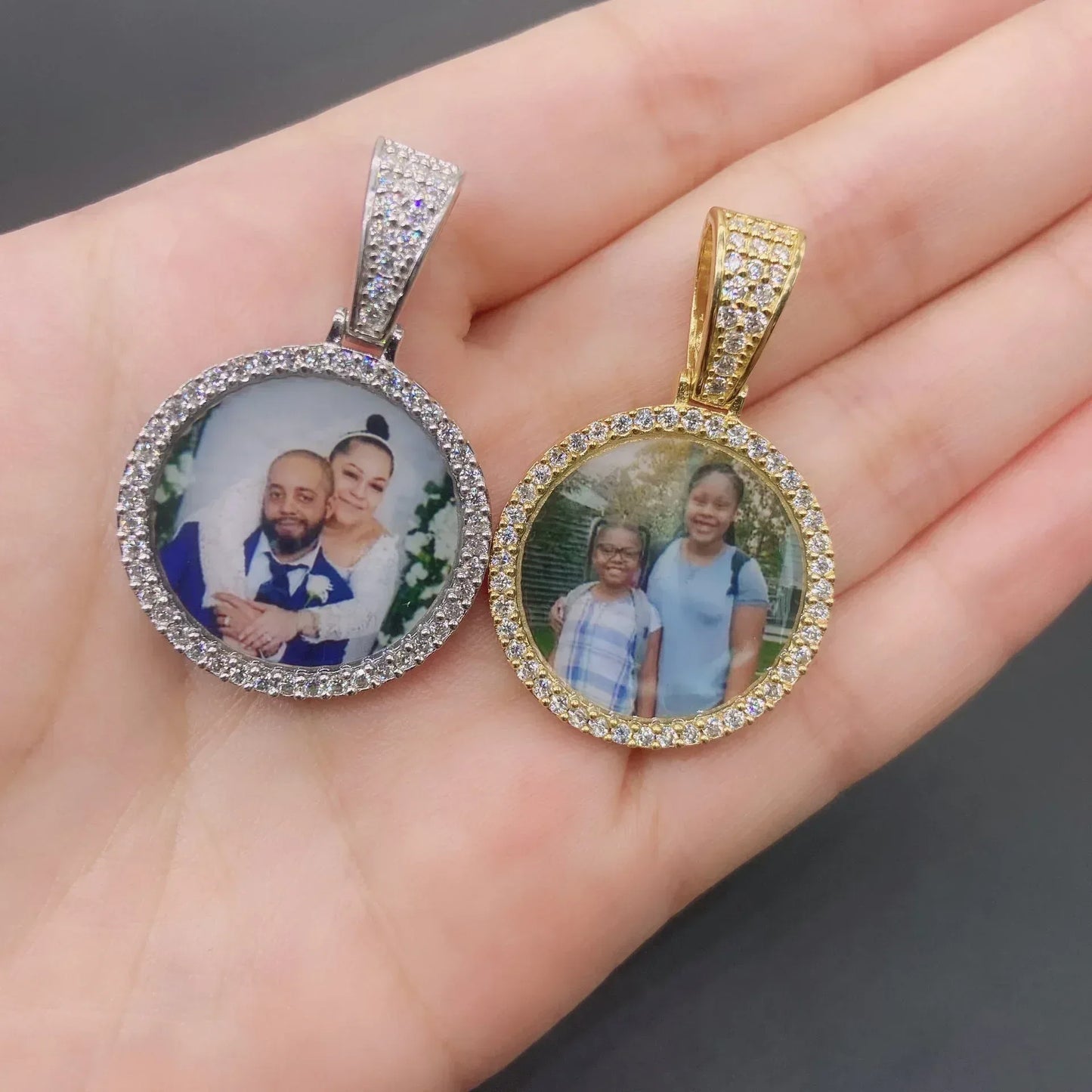 S925 Silver Moissanite Custom Photo Pendant – Hip-Hop Jewelry Picture Frame Necklace - CaratixJewelry