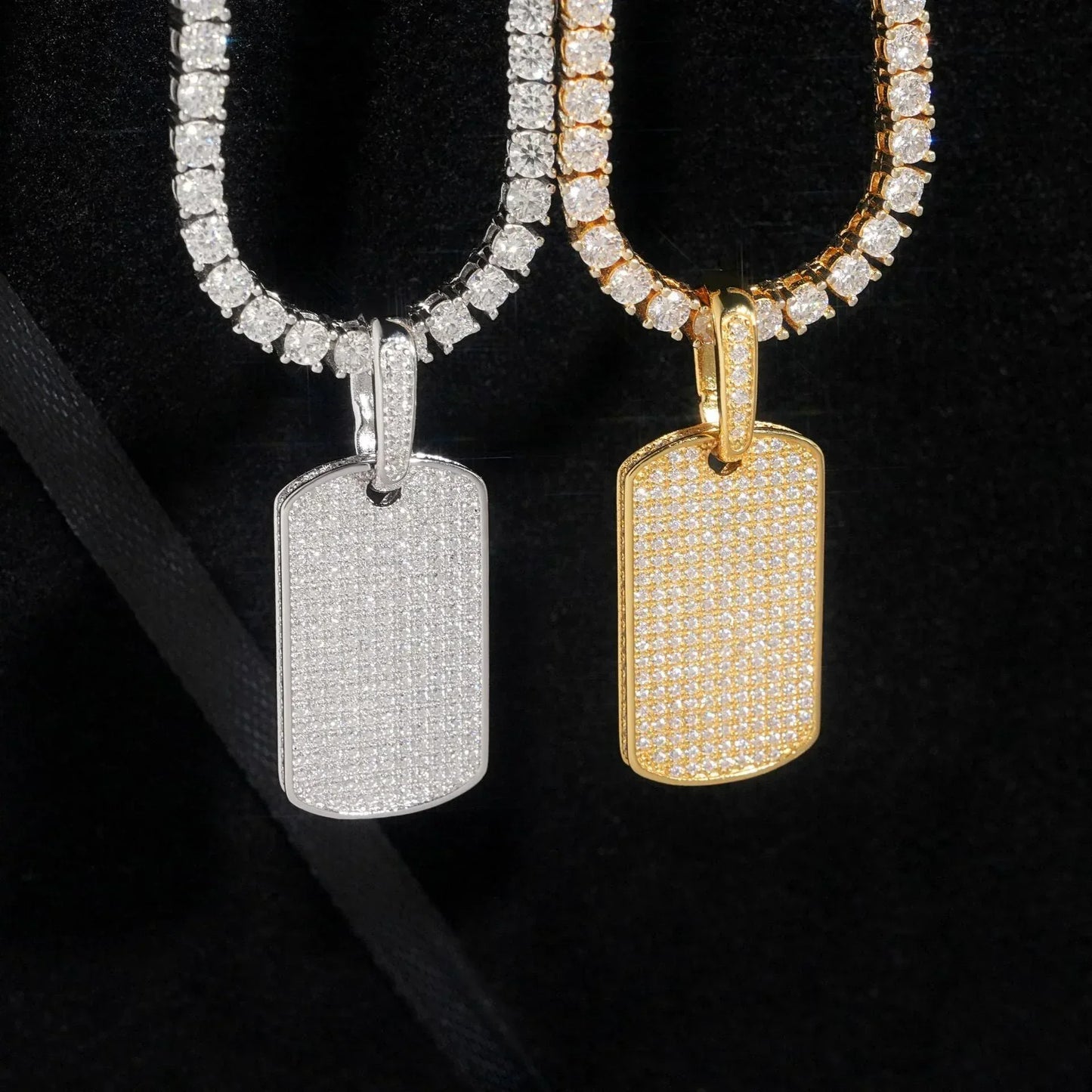 S925 Silver Moissanite Rectangular Pendant – Hip-Hop Rapper Trendy Jewelry - CaratixJewelry