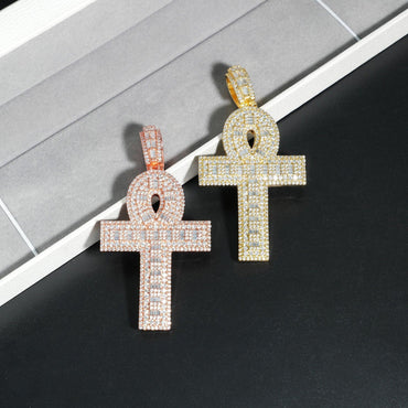 S925 Sterling Silver Cross Pendant with D Color Moissanite – Hip Hop Style, New Trend Jewelry - CaratixJewelry