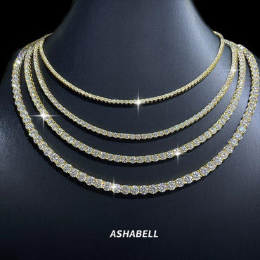 S925 Sterling Silver Moissanite Tennis Chain Necklace – Unisex Iced-Out Tennis Jewelry - CaratixJewelry