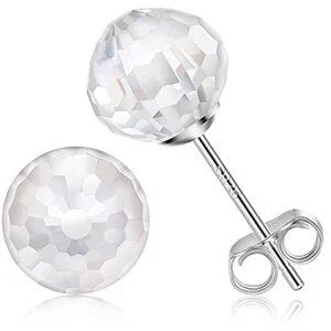 Solid 925 Silver VVS Moissanite Disco Ball Bling Earrings - CaratixJewelry