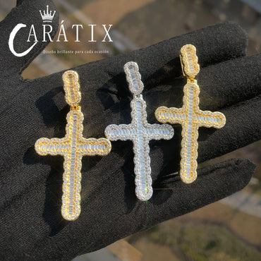 Trendy Ladder Cross Pendant Necklace | Hip Hop Bling Jewelry - CaratixJewelry