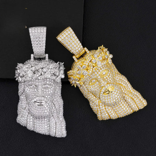 Unique Jesus Head Hip-Hop Pendant – S925 Silver D Color Moissanite Jewelry - CaratixJewelry